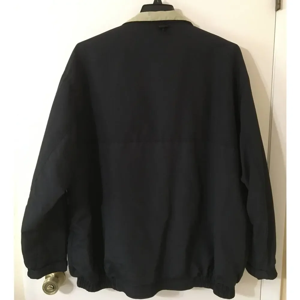The Bear Trading Co XL Black Tan Windbreaker Bomber Jacket Mar Vista FL Dockside